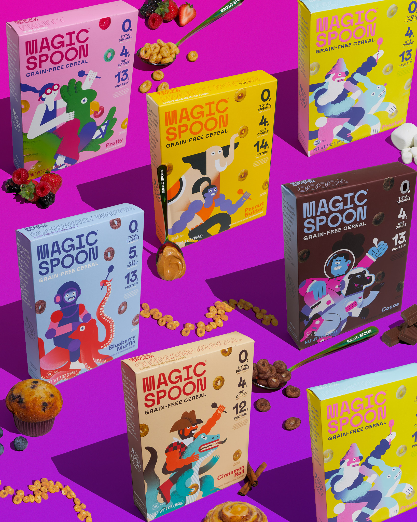 photographer and director maddie eickhoff photographs cereal brand magic spoon at table top food product photography